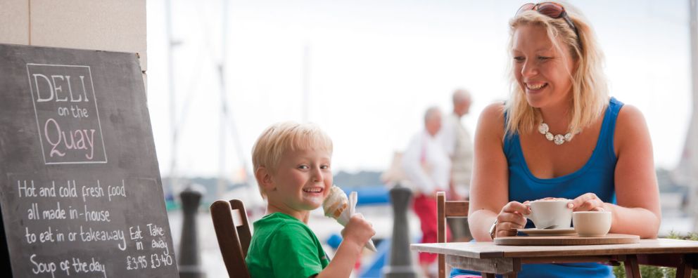 Kid Eating Ice cream with mum